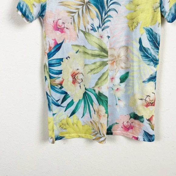 Farm Rio Floral Mesh Shirt Size P - Picture 2 of 7